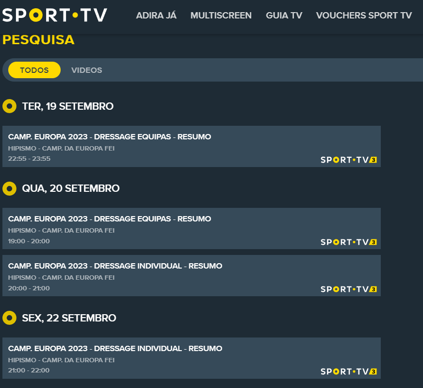 sport tv - Guia TV